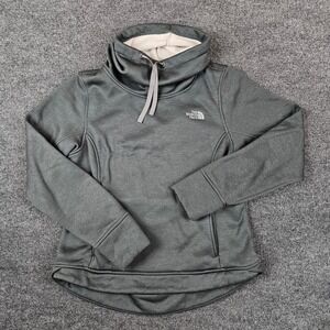 The North Face Pullover Cowl Neck Sweatshirt Womens M Gray Fleece Lined